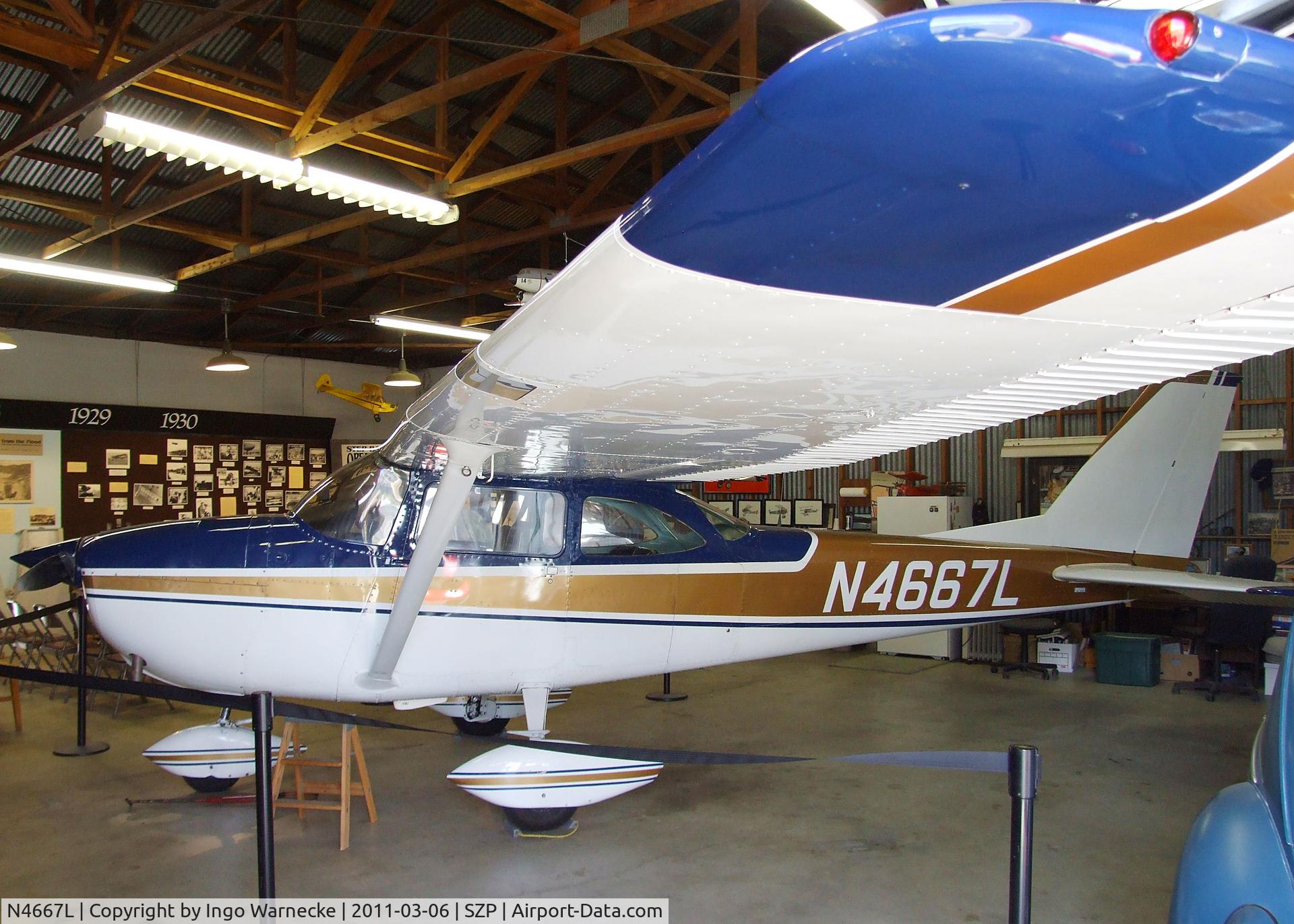 N4667L, 1966 Cessna 172G C/N 17254662, Cessna 172G Skyhawk at Santa Paula airport during the Aviation Museum of Santa Paula open Sunday