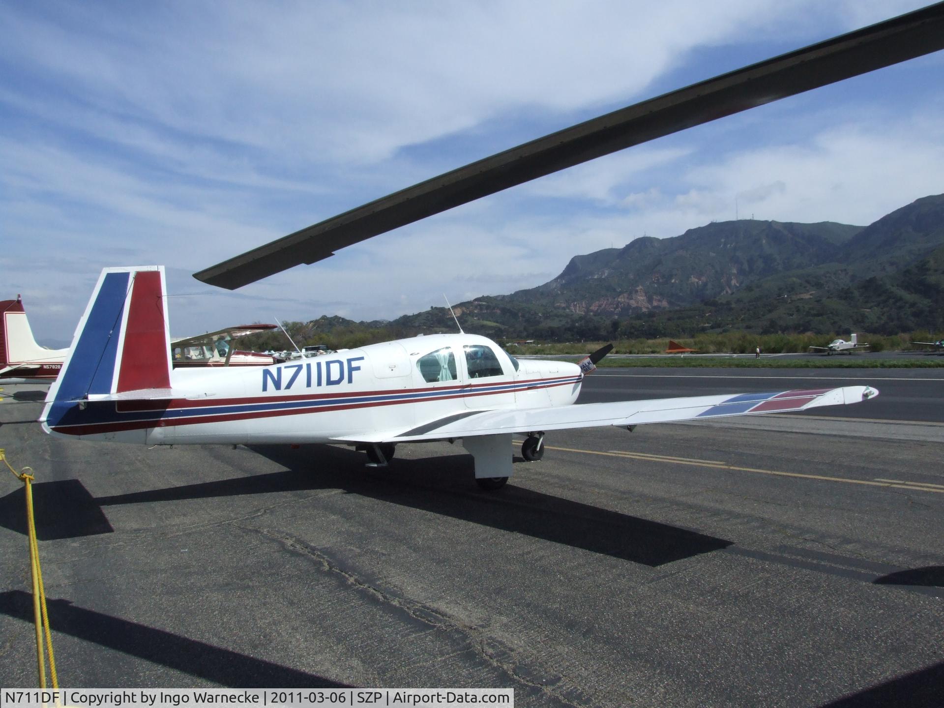 N711DF, 1963 Mooney M20C Ranger C/N 2532, Mooney M20C Mark 21 at Santa Paula airport during the Aviation Museum of Santa Paula open Sunday
