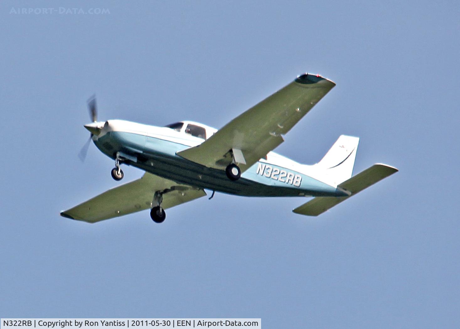 N322RB, 2002 Piper PA-32R-301T Turbo Saratoga C/N 3257306, On approach to Keene, NH 5/30/2011