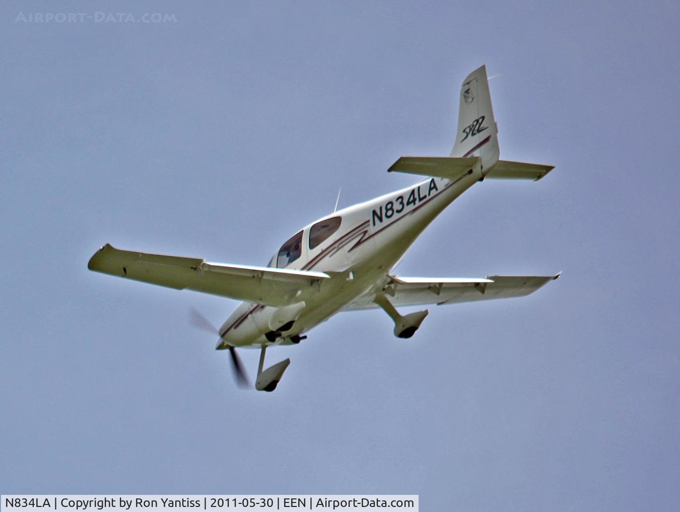 N834LA, 2003 Cirrus SR22 C/N 0463, Turning to land at Keene, NH 5/30/2011