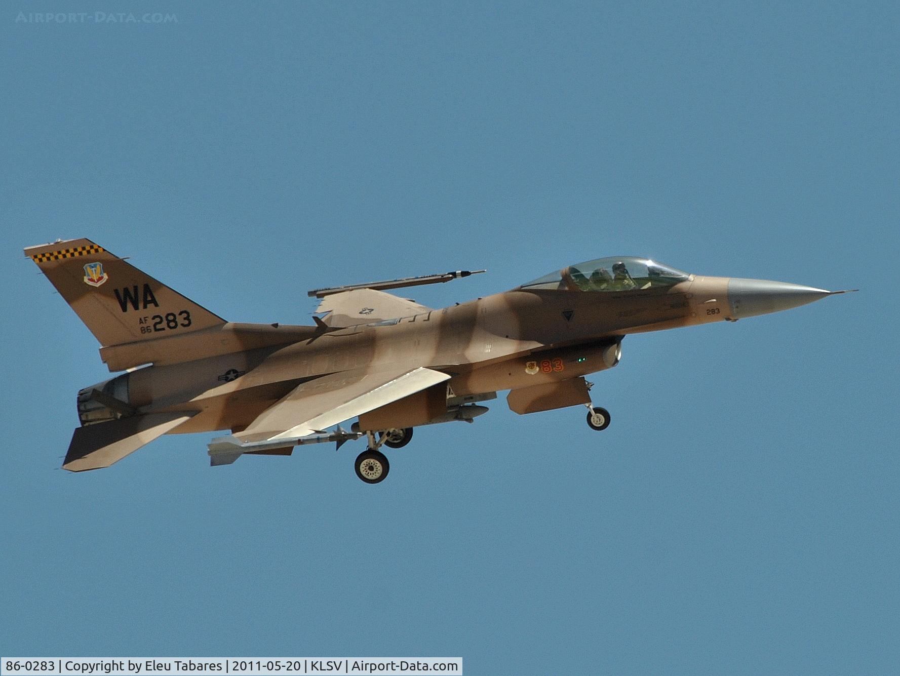 86-0283, 1986 General Dynamics F-16C Fighting Falcon C/N 5C-389, Taken during Green Flag Exercise at Nellis Air Force Base, Nevada.
