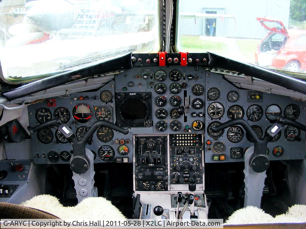 G-ARYC, 1963 De Havilland DH-125 Series 1/521 C/N 25003, preserved at the de Havilland Aircraft Heritage Centre, London Colney