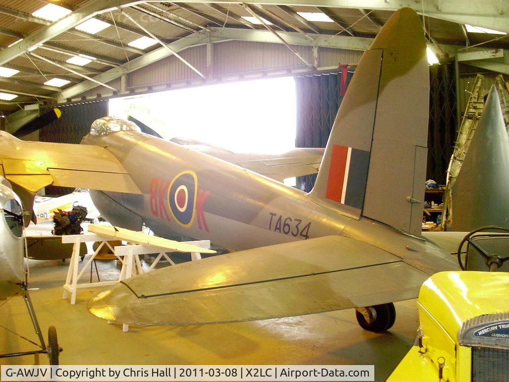 G-AWJV, De Havilland DH-98 Mosquito TT.35 C/N Not found G-AWJV, preserved at the de Havilland Aircraft Heritage Centre, London Colney