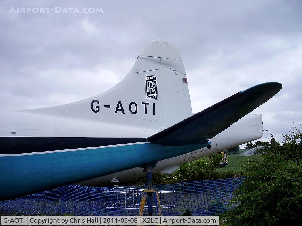 G-AOTI, 1956 De Havilland DH-114 Heron 2D C/N 14107, preserved at the de Havilland Aircraft Heritage Centre, London Colney