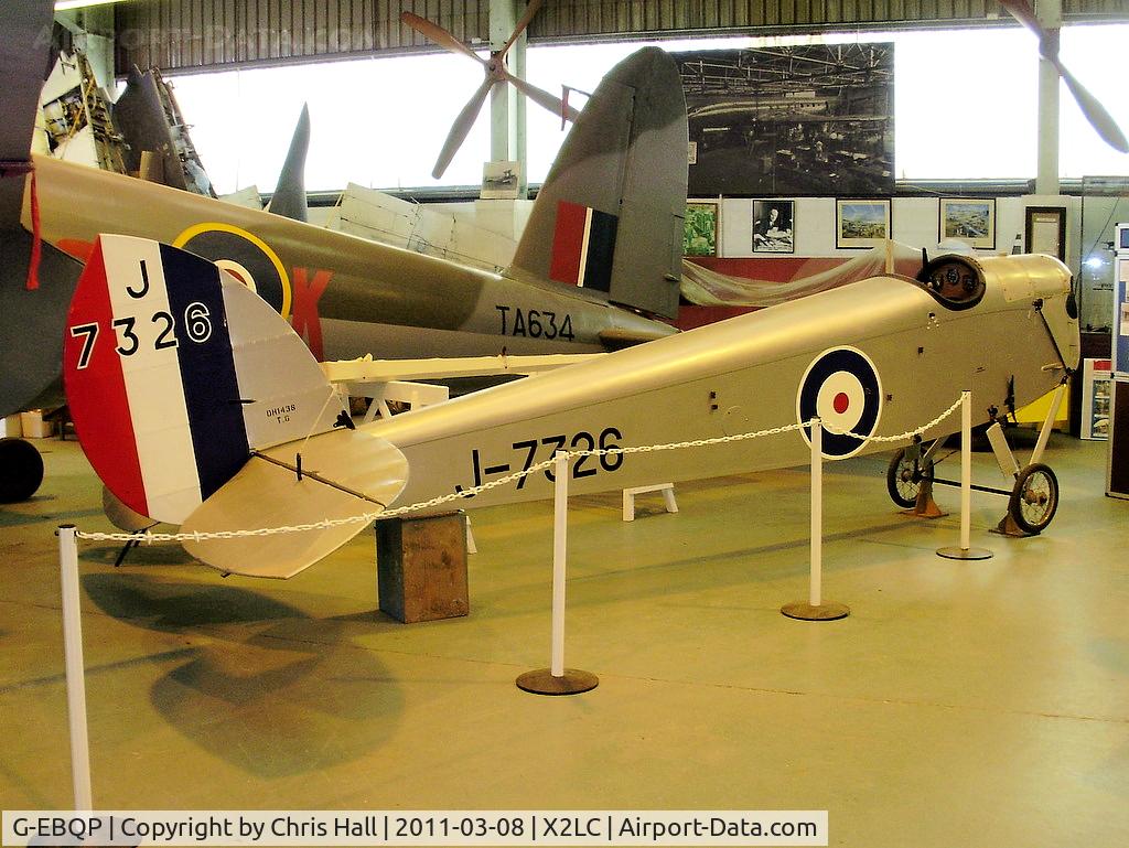 G-EBQP, 1924 De Havilland DH-53 Humming Bird C/N 114, preserved at the de Havilland Aircraft Heritage Centre, London Colney