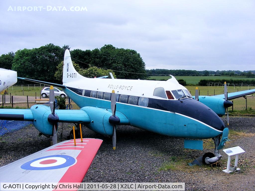 G-AOTI, 1956 De Havilland DH-114 Heron 2D C/N 14107, preserved at the de Havilland Aircraft Heritage Centre, London Colney