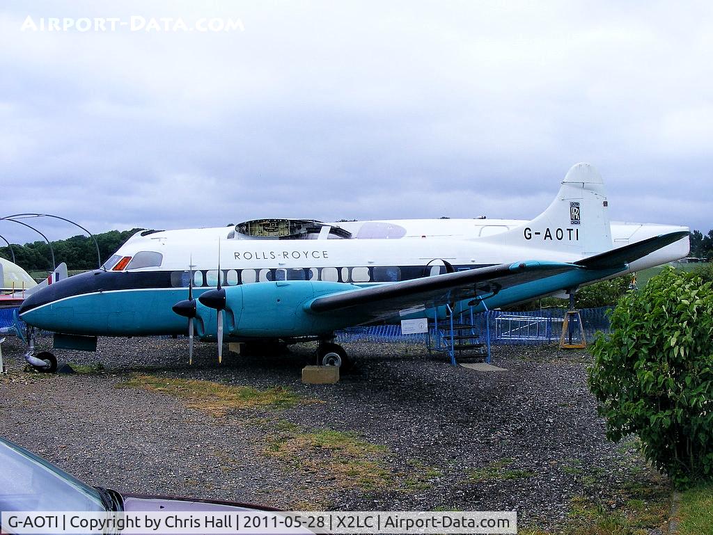 G-AOTI, 1956 De Havilland DH-114 Heron 2D C/N 14107, preserved at the de Havilland Aircraft Heritage Centre, London Colney