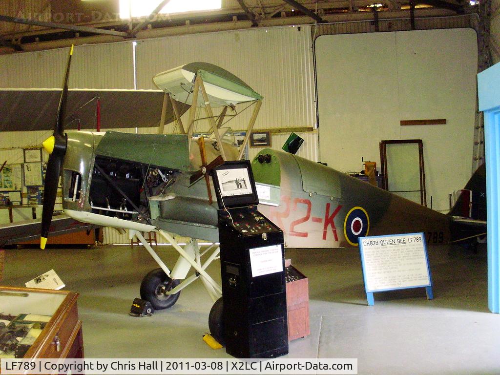 LF789, De Havilland DH.82B Queen Bee C/N BAPC186, preserved at the de Havilland Aircraft Heritage Centre, London Colney