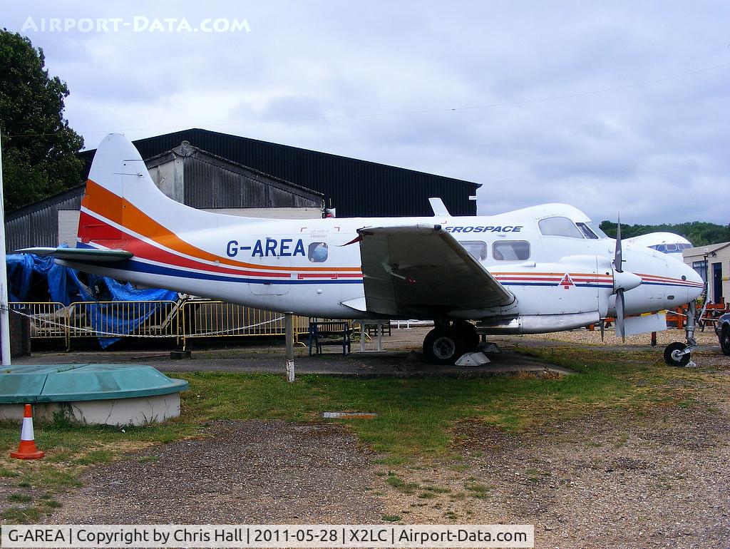 G-AREA, 1961 De Havilland DH-104 Dove 8 C/N 04520, preserved at the de Havilland Aircraft Heritage Centre, London Colney