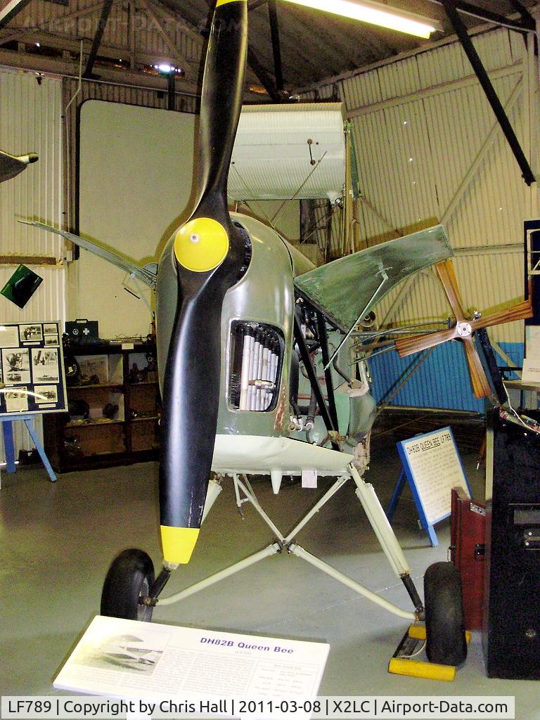 LF789, De Havilland DH.82B Queen Bee C/N BAPC186, preserved at the de Havilland Aircraft Heritage Centre, London Colney