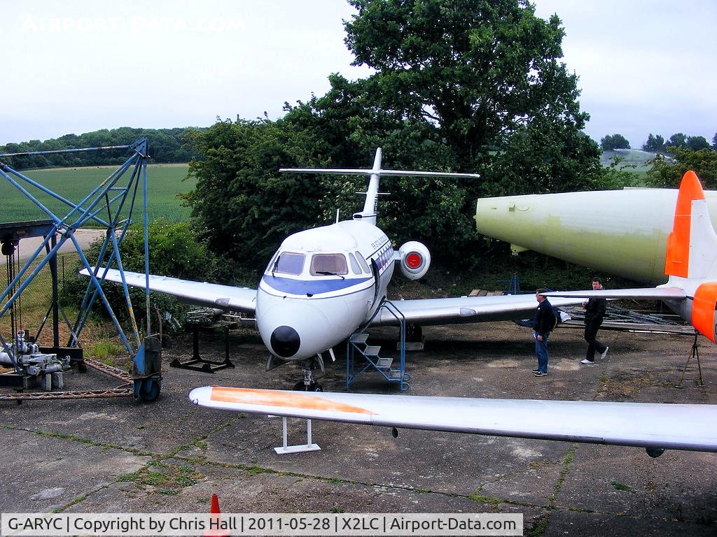 G-ARYC, 1963 De Havilland DH-125 Series 1/521 C/N 25003, preserved at the de Havilland Aircraft Heritage Centre, London Colney