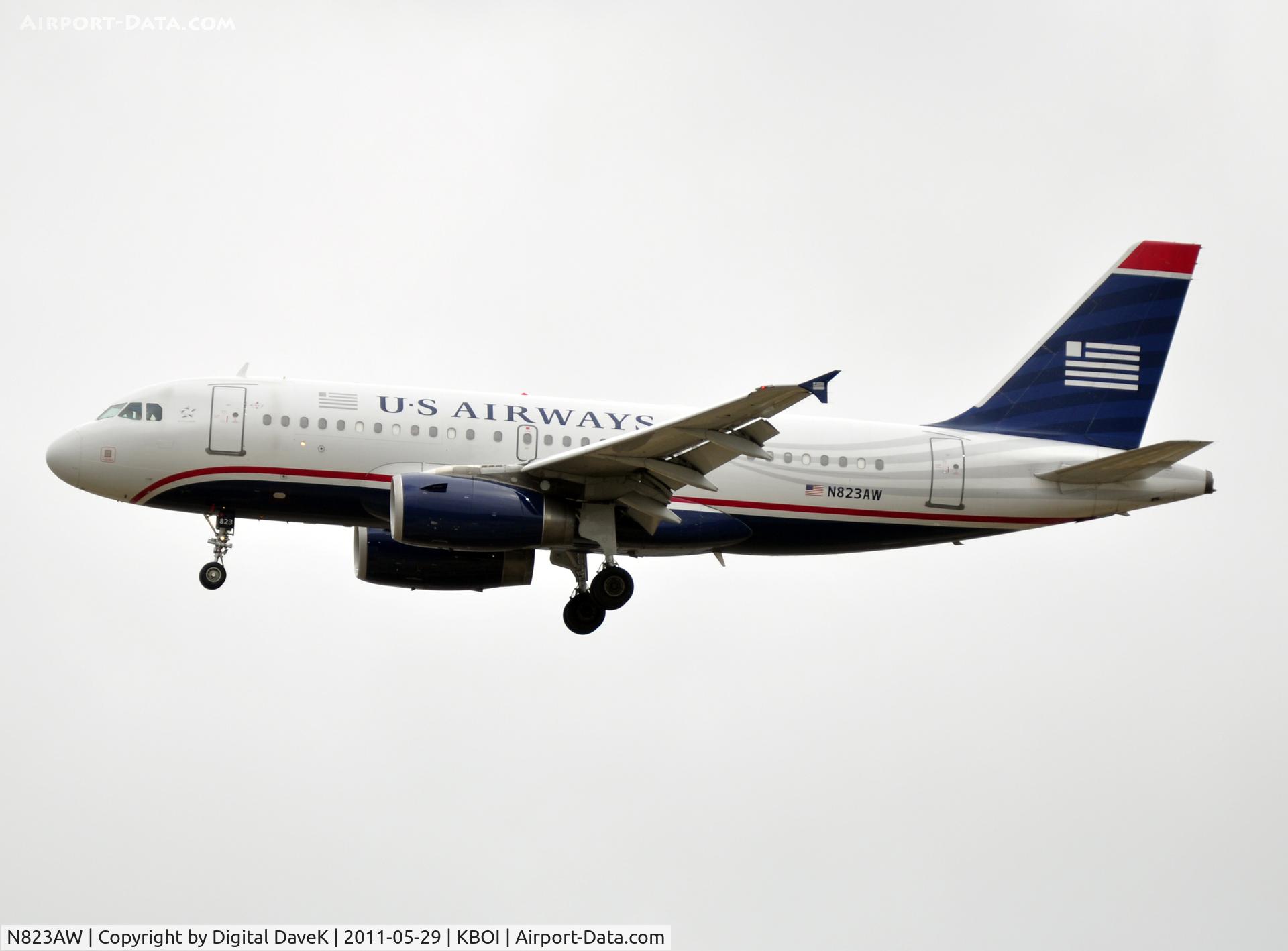 N823AW, 2001 Airbus A319-132 C/N 1463, Approach @ KBOI