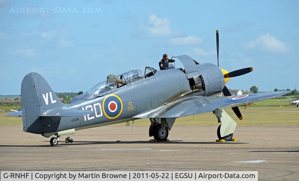 G-RNHF, 1949 Hawker Sea Fury T.20 C/N ES.3615, SHOT AT DUXFORD