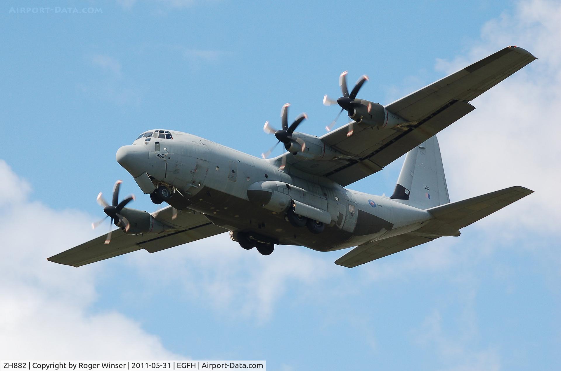 ZH882, 1999 Lockheed Martin C-130J Hercules C.5 C/N 382-5480, RAF C-130J Hercules C.5 of the Lyneham Transport Wing making a practice approach to Runway 22.