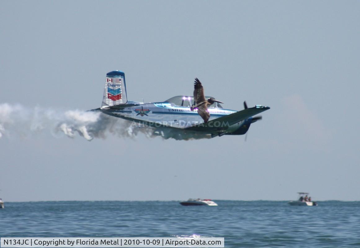 N134JC, 1955 Beech T-34-A (A45) Mentor C/N G-812, Julie Clark over Daytona