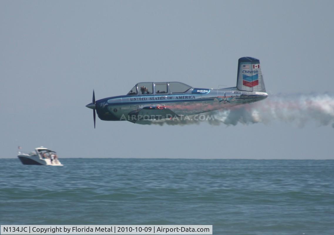 N134JC, 1955 Beech T-34-A (A45) Mentor C/N G-812, Julie Clark over Daytona