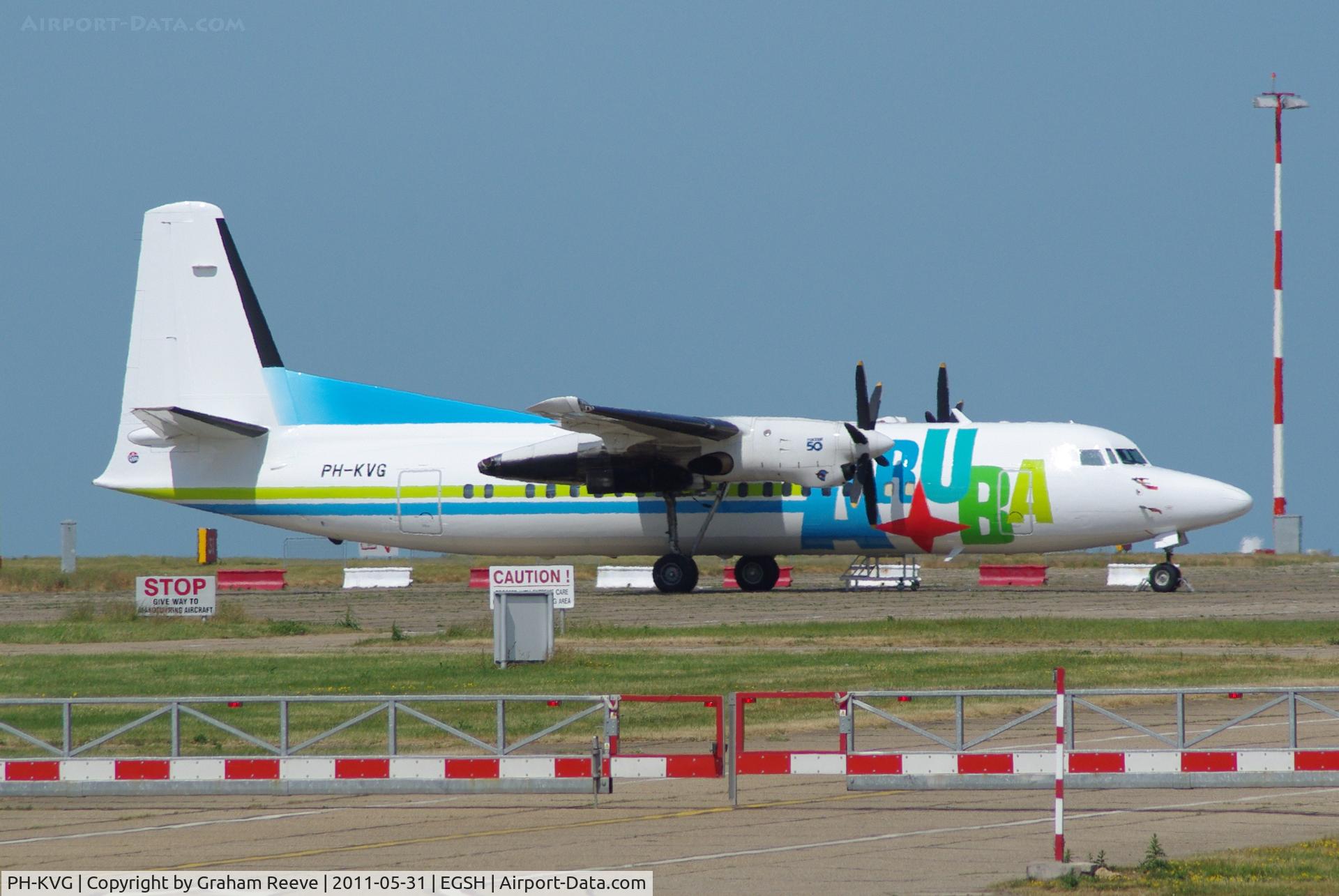 PH-KVG, 1991 Fokker 50 C/N 20211, Now in the colours of Aruba.
