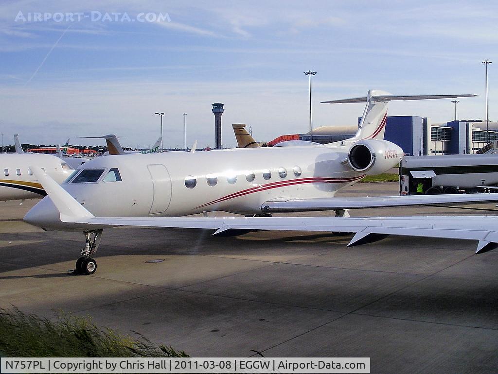 N757PL, 2009 Gulfstream Aerospace GV-SP (G550) C/N 5249, One of the many Biz Jets at Luton for the UEFA Champions League final 2011