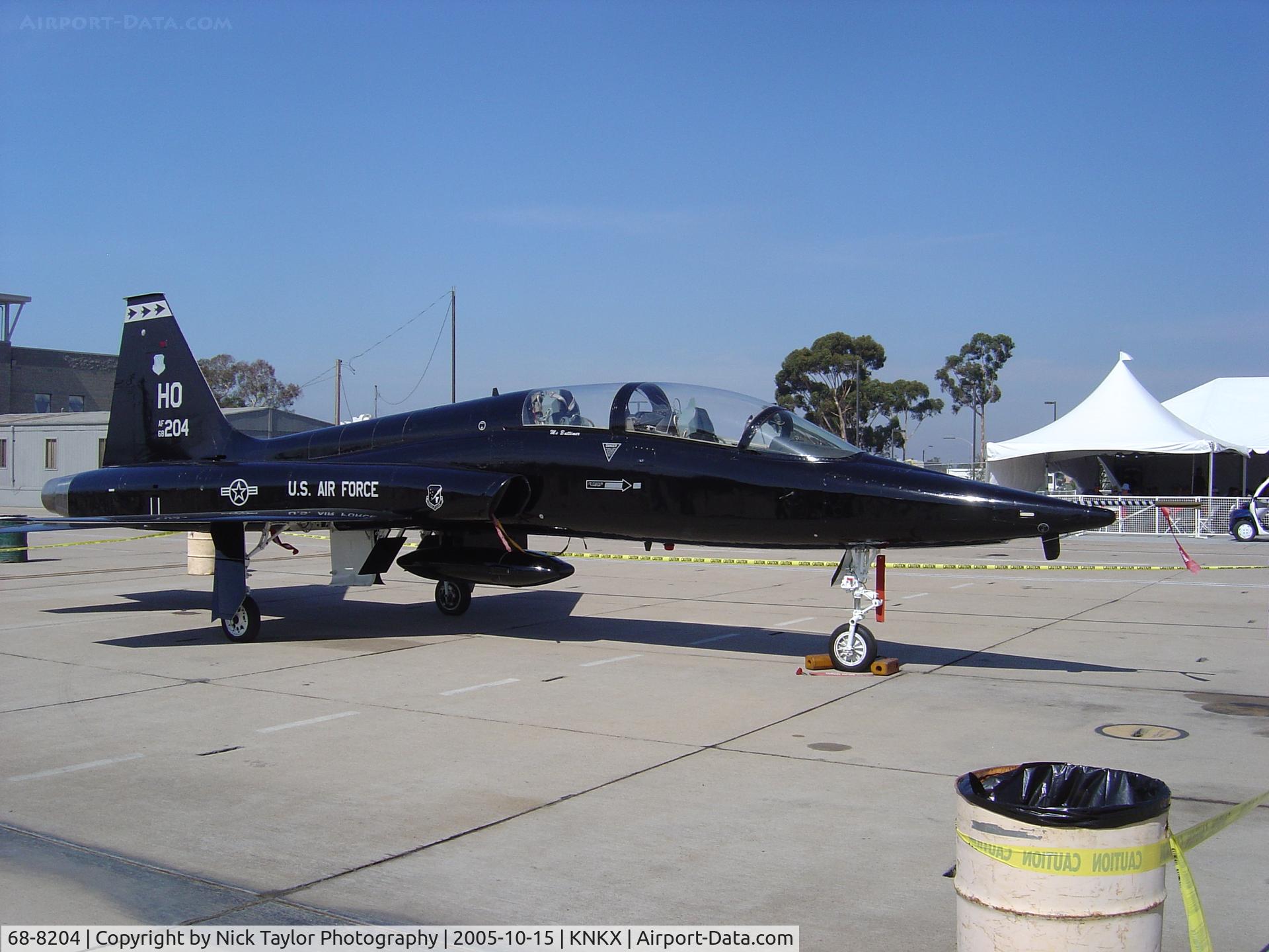 68-8204, 1968 Northrop T-38A Talon C/N T.6207, On display at the MCAS Miramar Airshow. This aircraft is used to train/evaluate F-117 pilots from Holloman AFB in NM.
