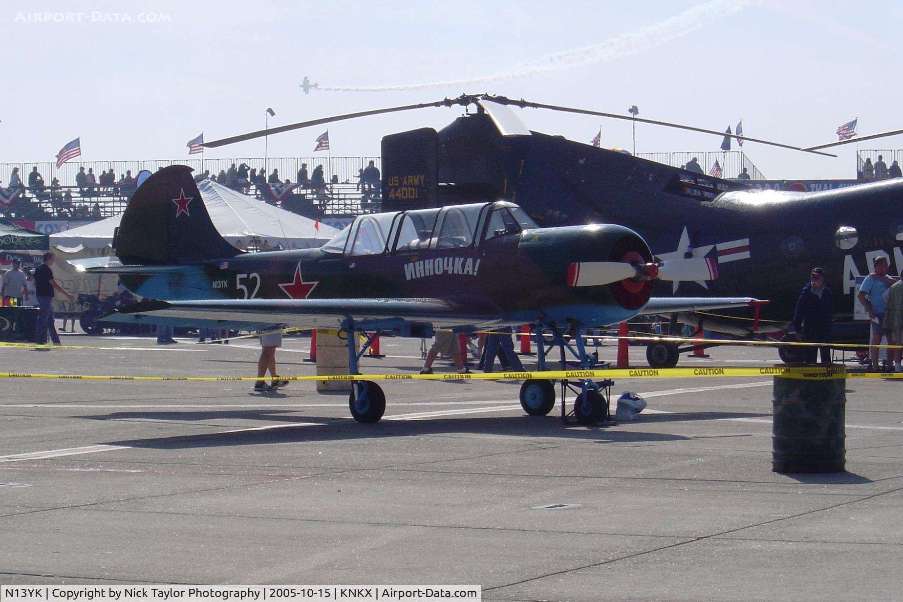 N13YK, 1993 Yakovlev Yak-52 C/N 9311611, On display at the 2005 MCAS Miramar Airshow.