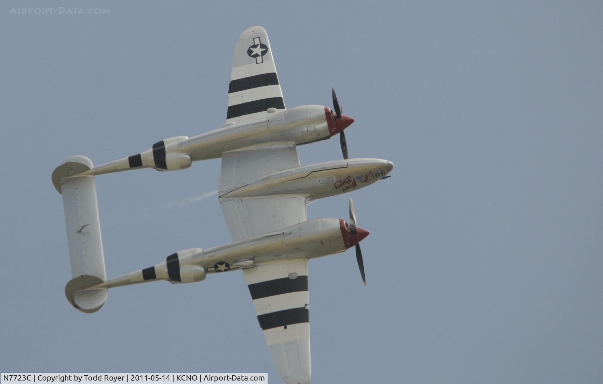 N7723C, 1944 Lockheed P-38L-5 Lightning C/N 7985, Chino Airshow 2011