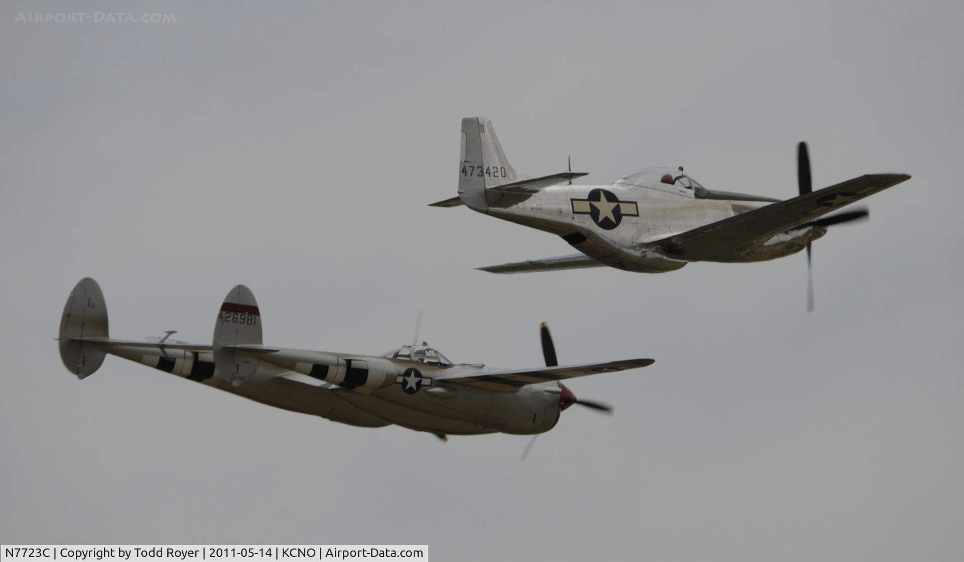 N7723C, 1944 Lockheed P-38L-5 Lightning C/N 7985, Chino airshow 2011