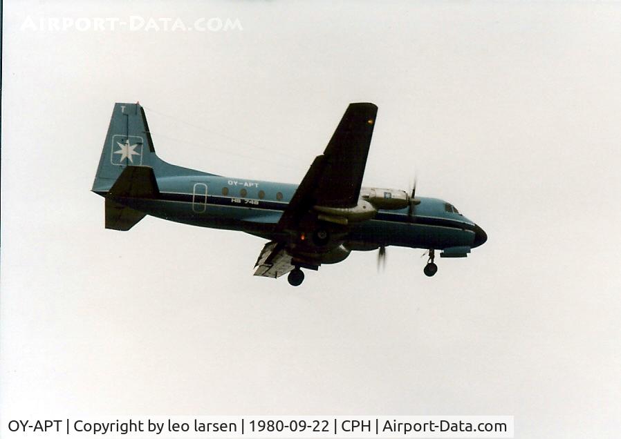 OY-APT, 1967 Hawker Siddeley HS.748 Series 2 C/N 1621, H.S.748 OY-APT approach to CPH 22.9.80