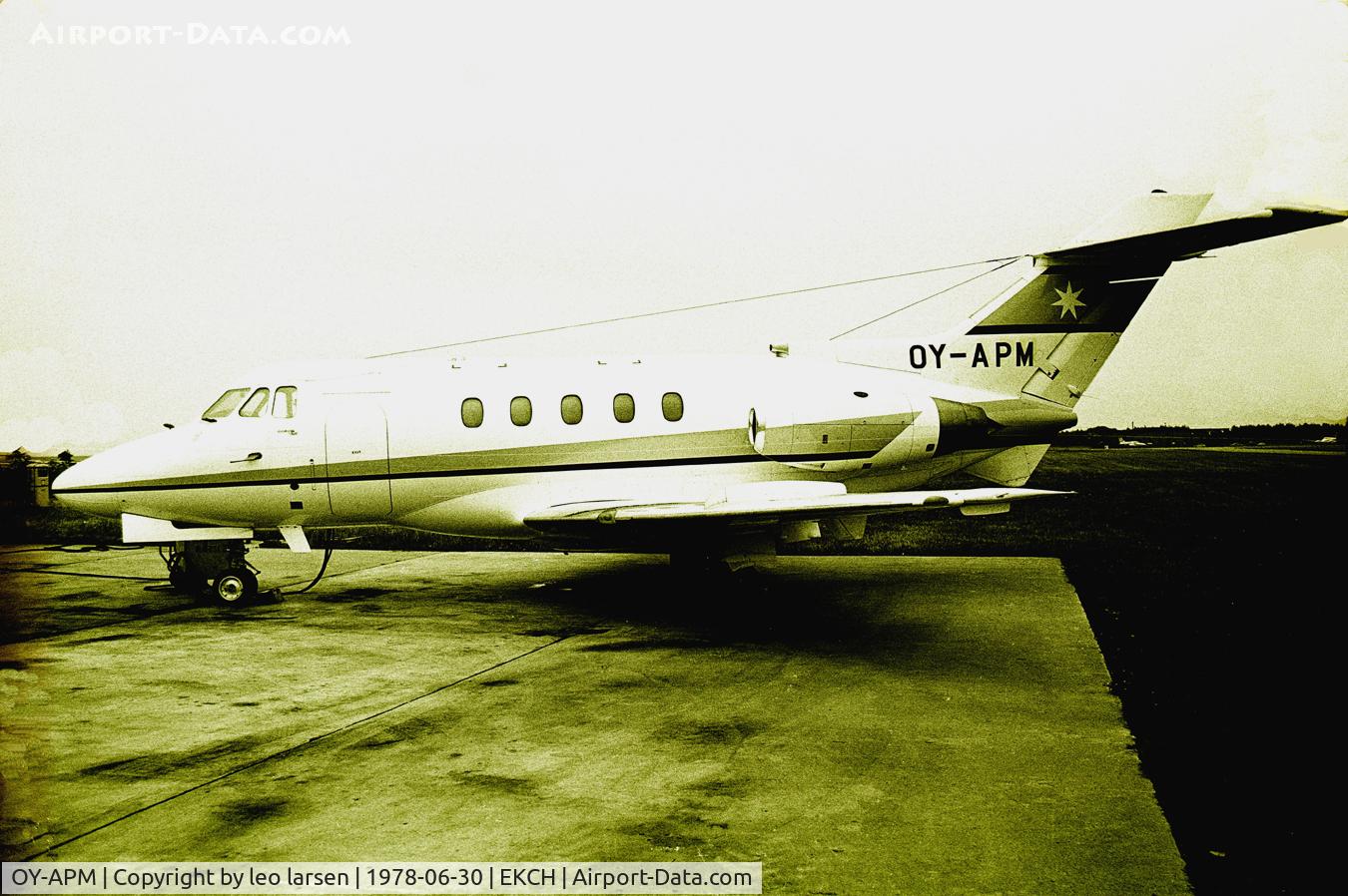 OY-APM, 1972 Hawker Siddeley HS.125 Series 403B C/N 25253, OY-APM in old c/s CPH 30.6.78