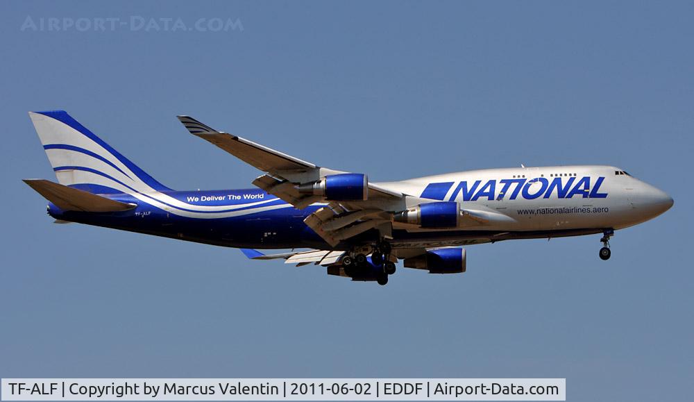 TF-ALF, 1991 Boeing 747-428M(BCF) C/N 25302, What a nice surprise, National Airlines in new Colours.