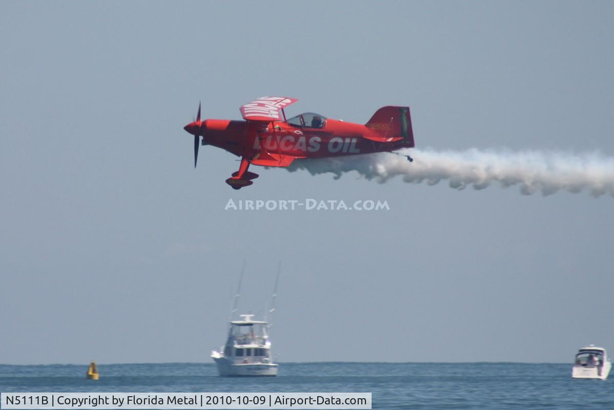 N5111B, 1998 Pitts S-1-11B Super Stinker C/N 4003, Mike Wiskus over Daytona Beach