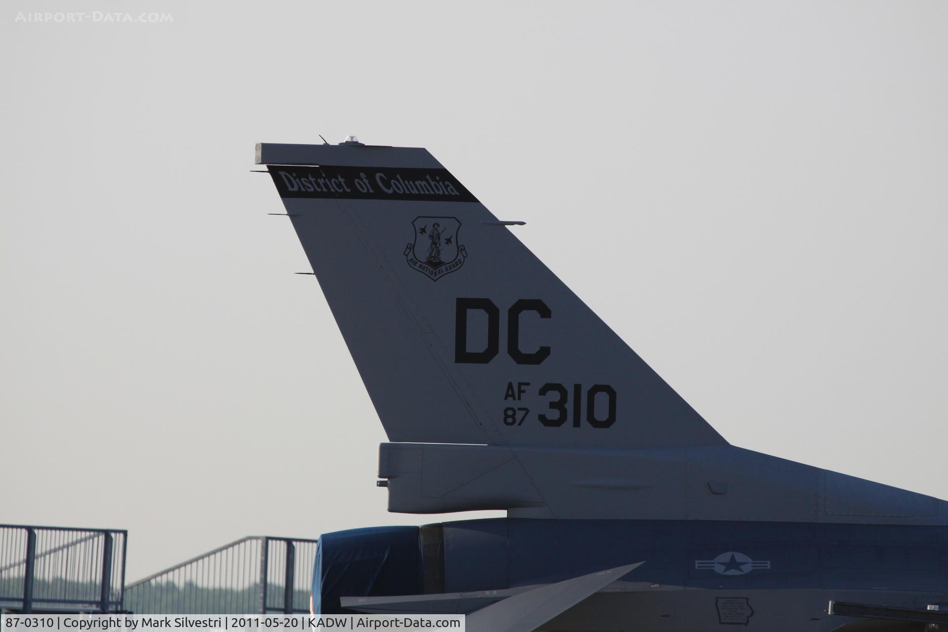 87-0310, 1987 General Dynamics F-16C Fighting Falcon C/N 5C-571, 2011 Joint Base Andrews Airshow
