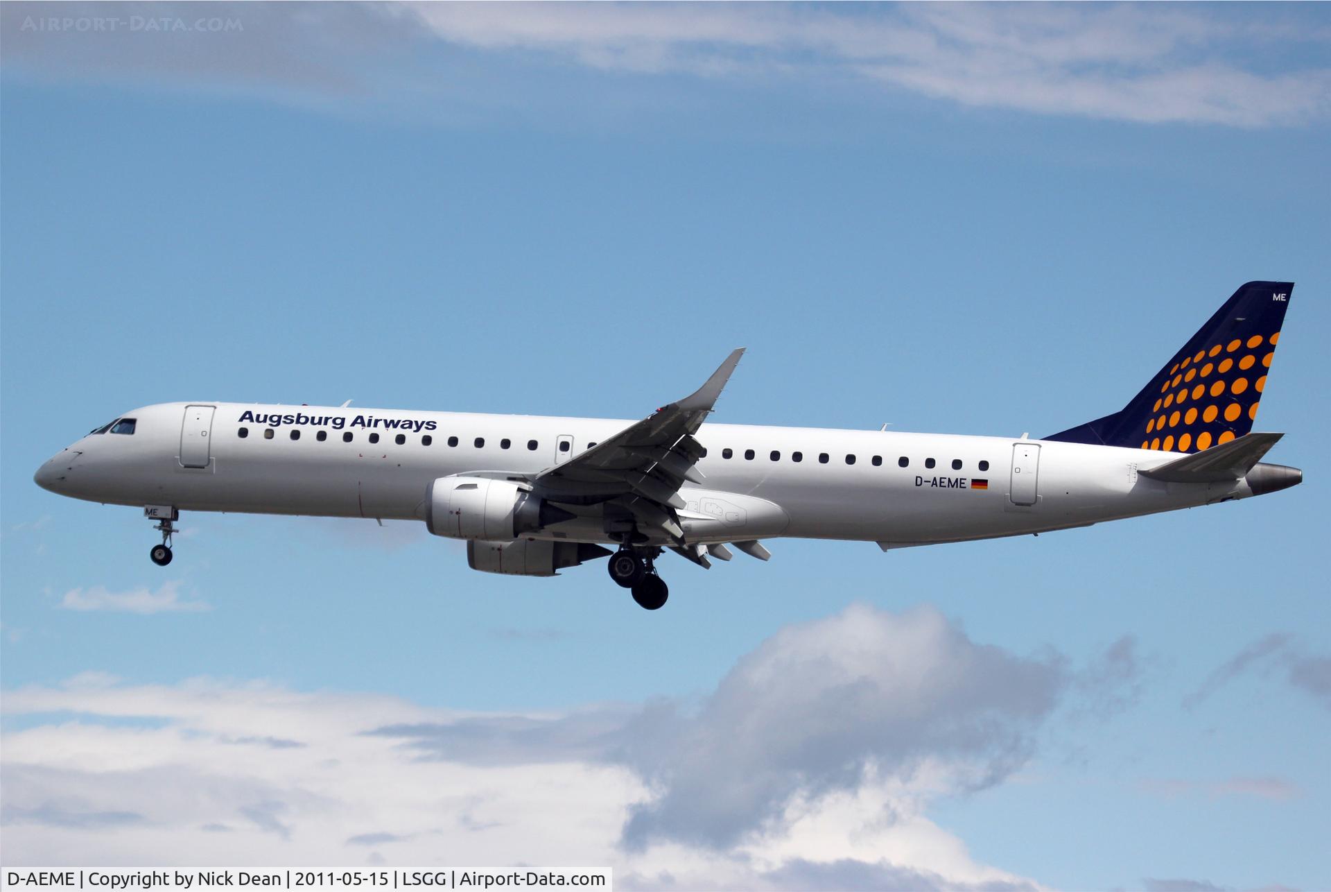 D-AEME, 2009 Embraer 195LR (ERJ-190-200LR) C/N 19000308, LSGG/GVA