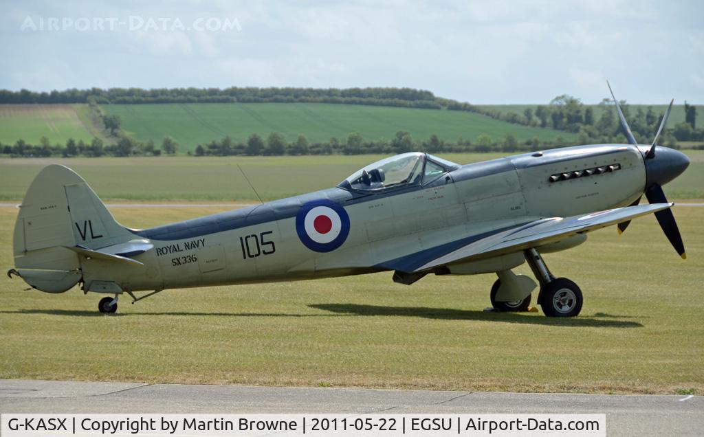 G-KASX, 1946 Supermarine 395 Seafire F.XVII C/N FLWA 25488, SHOT AT DUXFORD