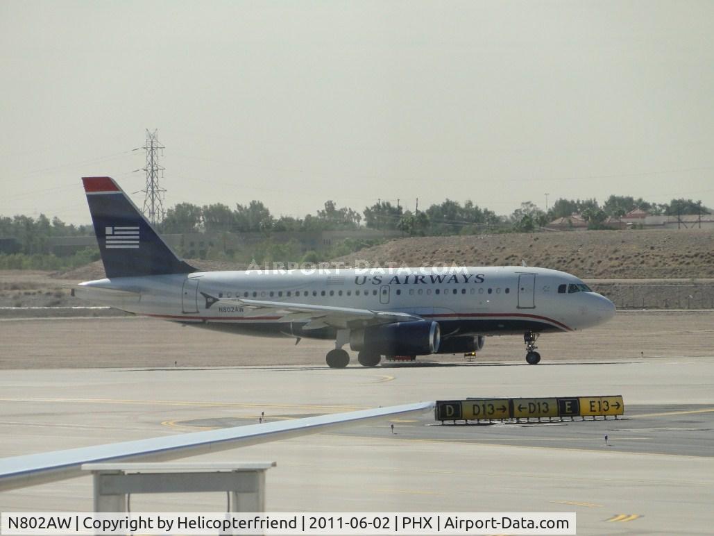 N802AW, 1998 Airbus A319-132 C/N 0924, Taxiing for take off at runway 25R