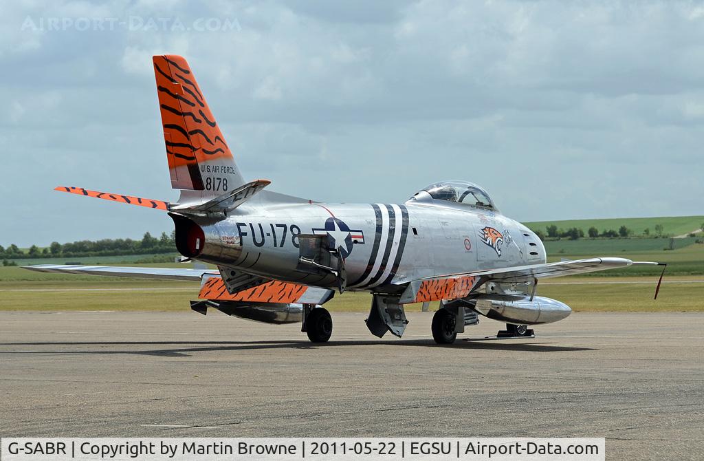 G-SABR, 1948 North American F-86A Sabre C/N 151-083 (151-43547), IN TIGER MEET COLOURS AT DUXFORD.