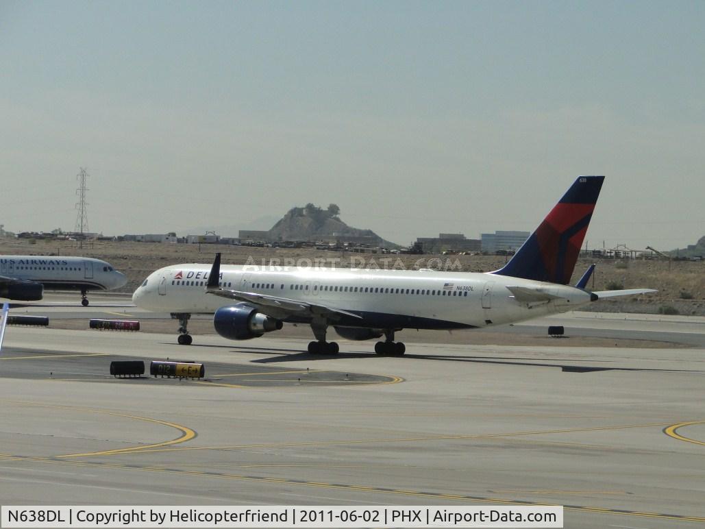 N638DL, 1988 Boeing 757-232 C/N 23761, Waiting in line to taxi to runway 25R for take off