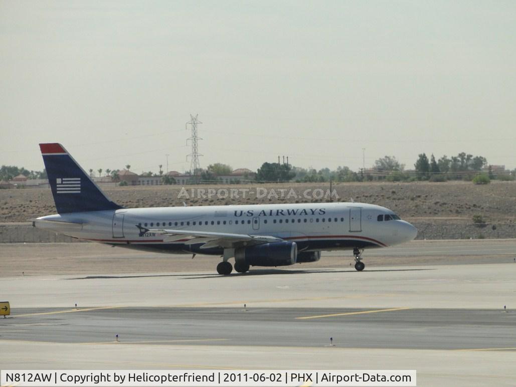 N812AW, 2000 Airbus A319-132 C/N 1178, Taxiing for take off at runway 25R