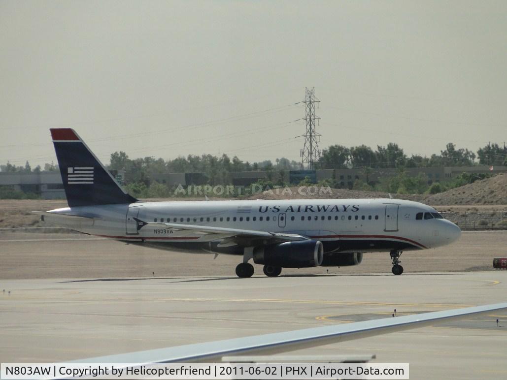 N803AW, 1998 Airbus A319-132 C/N 0931, Taxiing for take off at runway 25R