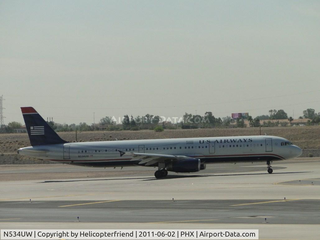 N534UW, 2009 Airbus A321-231 C/N 3989, Taxiing for take off at runway 25R