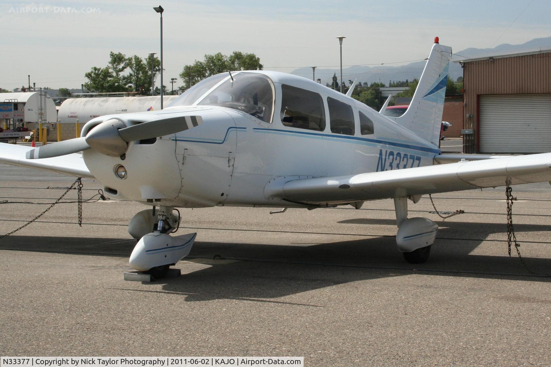 N33377, 1975 Piper PA-28-151 C/N 28-7515334, Parked at Corona