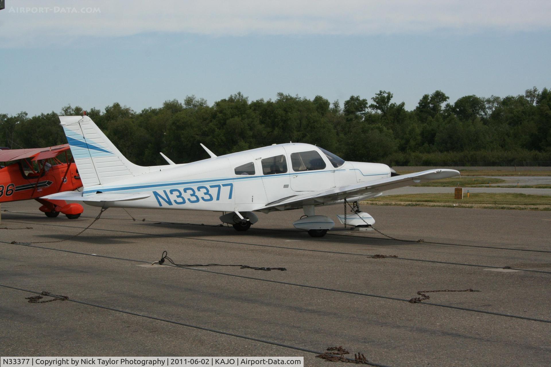 N33377, 1975 Piper PA-28-151 C/N 28-7515334, Parked at Corona