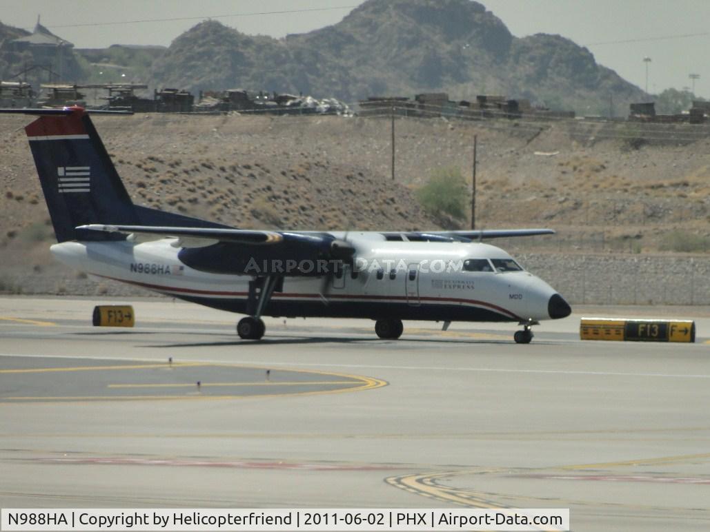 N988HA, 1996 De Havilland Canada DHC-8-202 Dash 8 C/N 426, Taxiing for take off at runway 25R