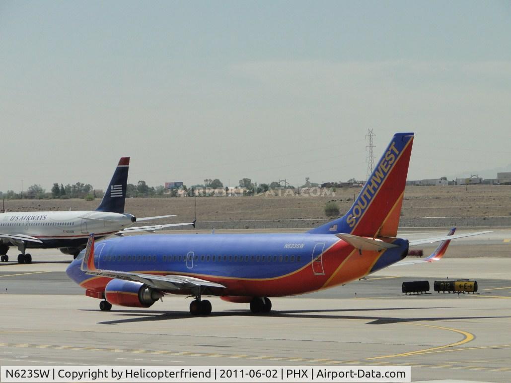 N623SW, 1996 Boeing 737-3H4 C/N 27933, Taxiing for take off at runway 25R