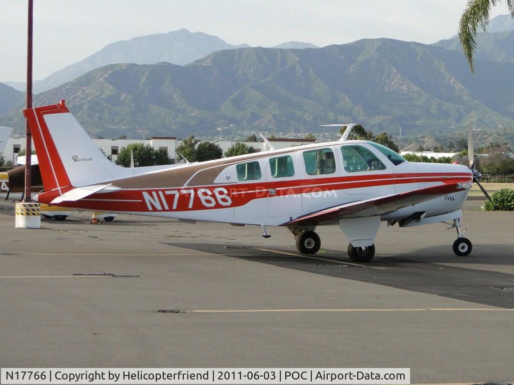 N17766, 1977 Beech A36 Bonanza 36 C/N E-1023, Parked by Nostalia Air