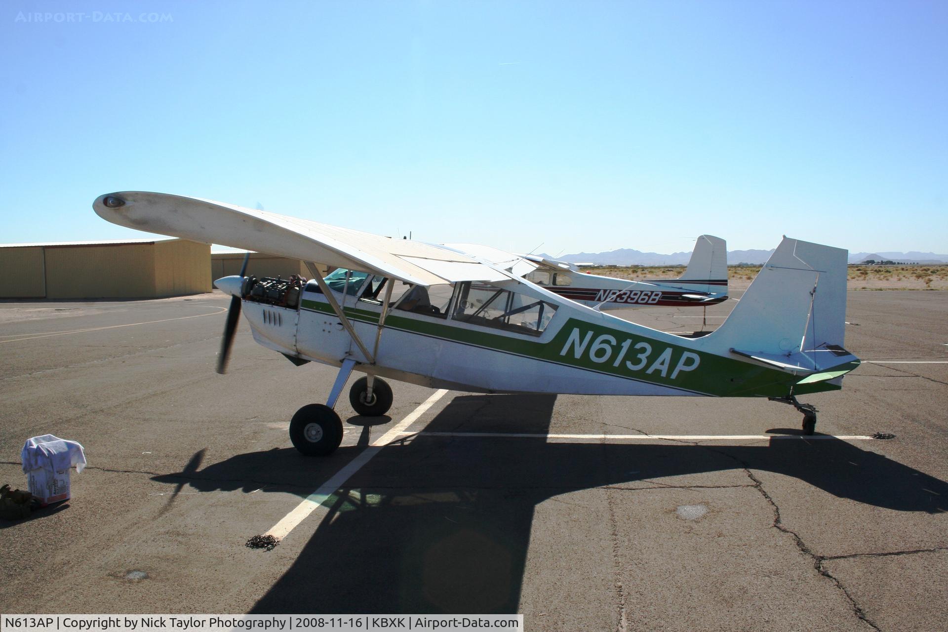 N613AP, 1976 Bellanca 8GCBC C/N 190-76, A bad mag stranded 3AP at Buckeye during the Phoenix 500 NASCAR race. Repairs were made on the ramp then she flew home to LGB.