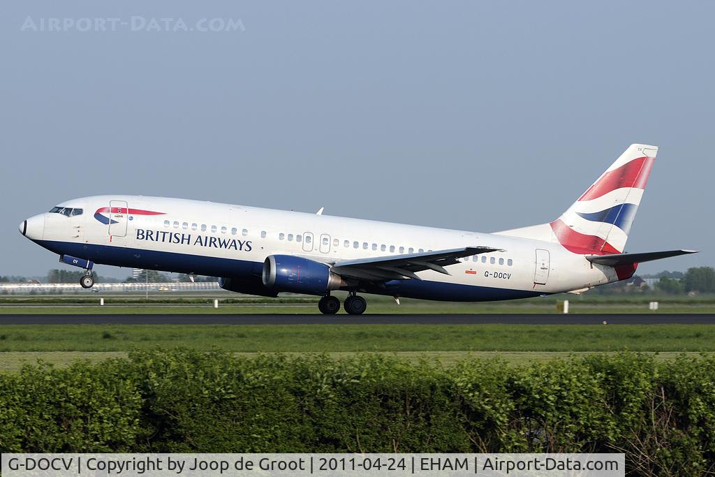 G-DOCV, 1992 Boeing 737-436 C/N 25855, take off Rwy 18L