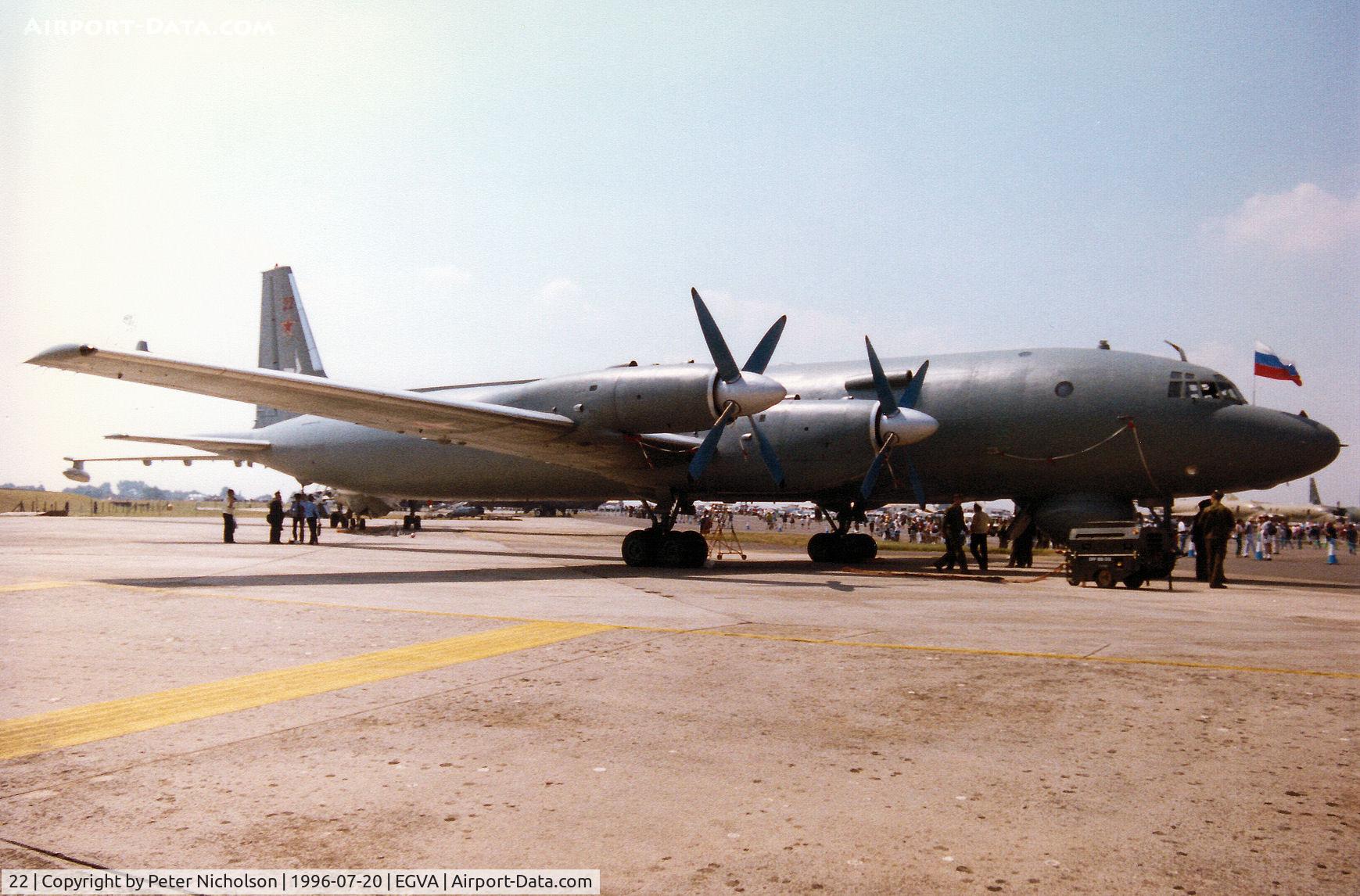 22, Ilyushin Il-38 C/N 11006, Ilyushin Il-38 May of the Russian Naval Training Regiment on display at the 1996 Royal Intnl Air Tattoo at RAF Fairford.