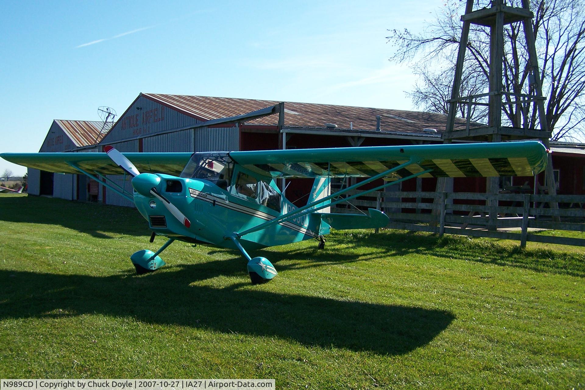 N989CD, 2008 American Champion 8KCAB Super Decathlon C/N 1075-2008, Taken at Antique Airfield IA27