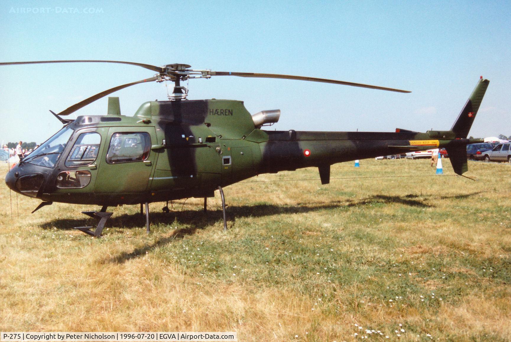P-275, 1990 Aerospatiale AS-550C-2 Fennec C/N 2275, Fennec B of the Royal Danish Army's Anti-Tank Platoon on display at the 1996 Royal Intnl Air Tattoo at RAF Fairford.