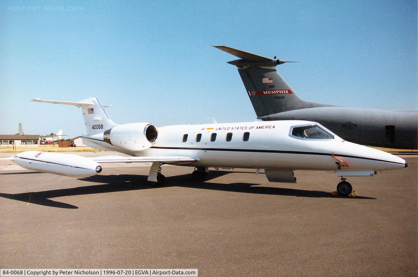 84-0068, 1984 Gates Learjet C-21A C/N 35A-514, C-21A Learjet of the United States European Command Headquarters on display at the 1996 Royal Intnl Air Tattoo at RAF Fairford.